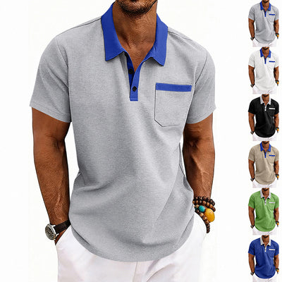 Polo Holgado de Punto Waffle para Hombre - Manga Corta - Image 15