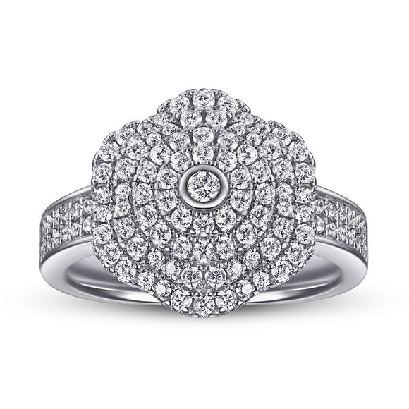 Anillo de Plata 925 con Circones Incrustados - Diseño Exagerado