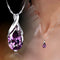 2014 New Arrival 925 Sterling Plateado Pendant Shiny Plateado Necklace with AAA Zircon Austrian crystals Jewelry for women RJ141 Violet S925