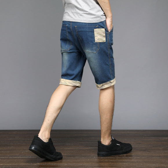 Shorts Denim Recto Suelto con Parches Five Points para Hombre