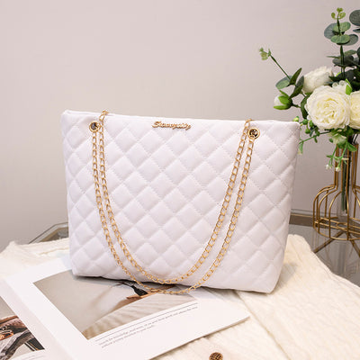 Bolso Bandolera Mujer Capacidad Grande Diseño Rombo Cadena Premium - Image 2