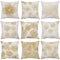 Almohada de Respaldo Flanela Dorada con Flores y Lentejuelas