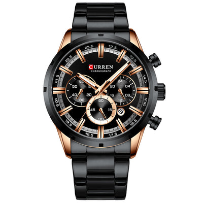 Reloj de Pulsera Ejecutivo Acero Inoxidable con Calendario de Seis Esferas - Image 4