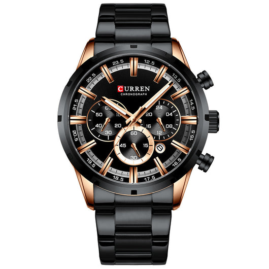 Reloj de Pulsera Ejecutivo Acero Inoxidable con Calendario de Seis Esferas - Image 4