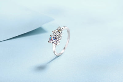 Anillo de Plata 925 Cubo Amor Infinito con Moissanita de 2 Quilates - Image 8