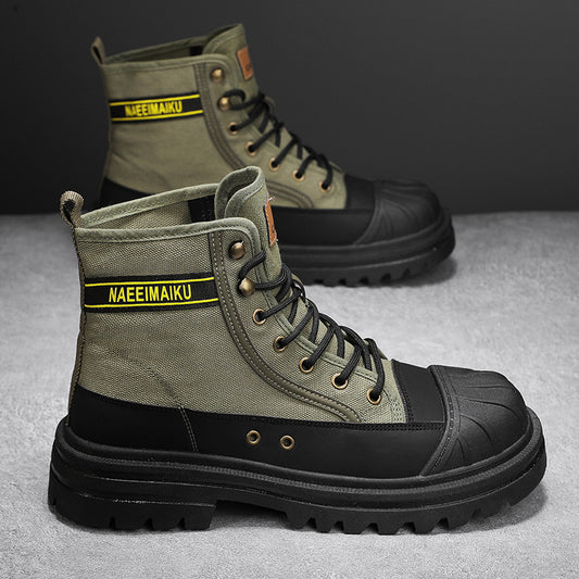 Botas de Trabajo Casual con Suela Gruesa - Estilo Motociclista Versátil para Hombre - Image 2