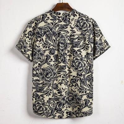 Camisa Floral Manga Corta para Hombre Talla Grande - Image 7