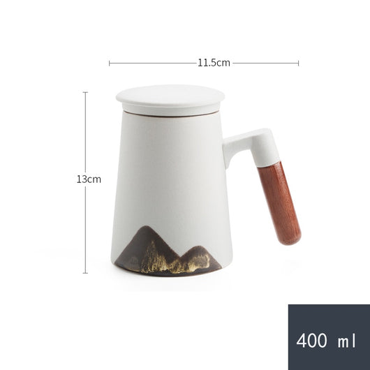 Taza de Té Artesanal con Asa de Madera, Filtro Integrado y Tapa - Image 13