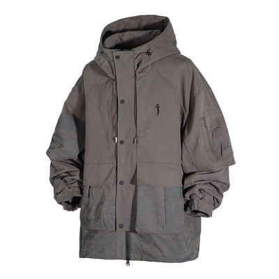 Chaqueta Impermeable con Capucha y Bolsillos Funcionales para Hombre - Image 5