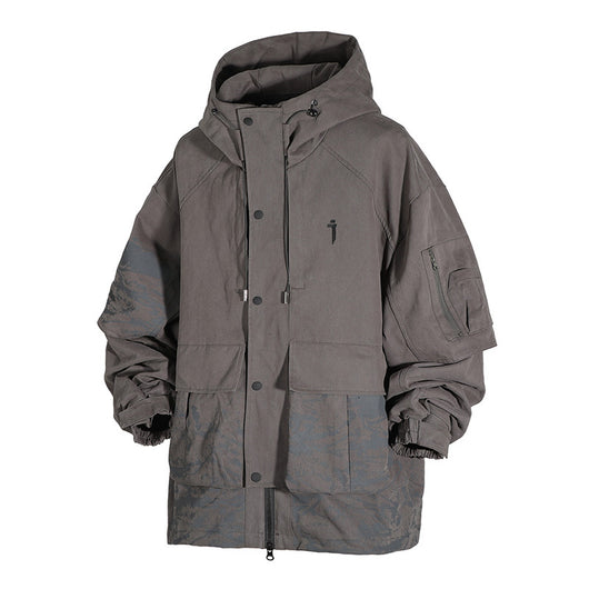 Chaqueta Impermeable con Capucha y Bolsillos Funcionales para Hombre - Image 5
