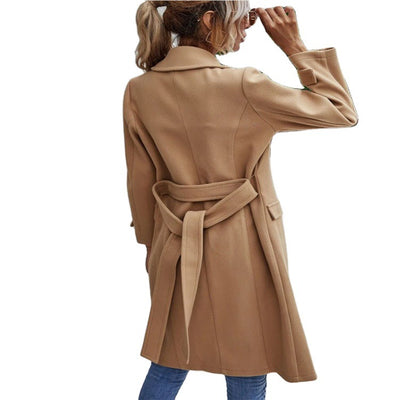 Abrigo Cachemir Slim Elegante con Cuello Solapa y Cierre Ajustable - Image 8