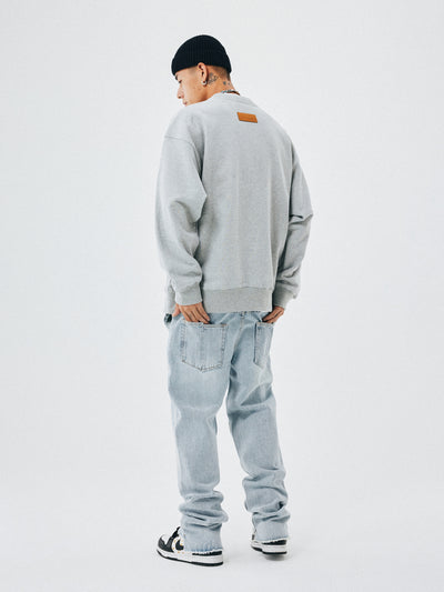 Jeans Rectos Hombre Talle Suelto Borde Crudo Lavado Claro - Image 4
