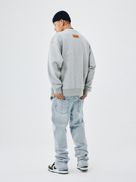 Jeans Rectos Hombre Talle Suelto Borde Crudo Lavado Claro - Image 4