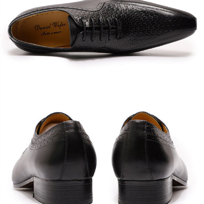 Zapatos de Cuero Grabados Estilo Ejecutivo con Punta Afilada y Cordones - Image 11