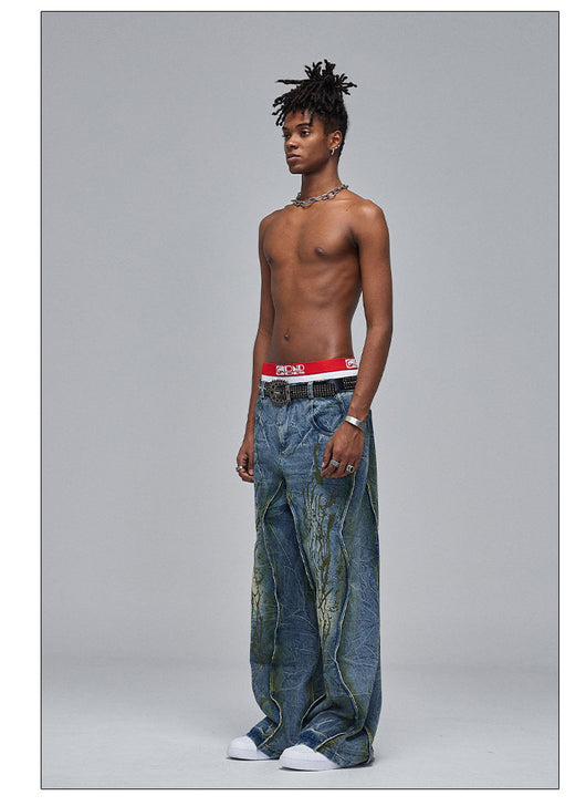 Jeans Anchos Desgastados Estilo Industrial American Street - Image 2