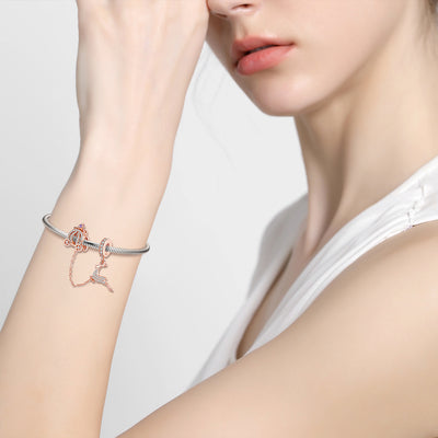 Pulsera de Plata S925 Chapada en Oro Rosa - Accesorios DIY con Protección y Diseño Navideño - Image 3