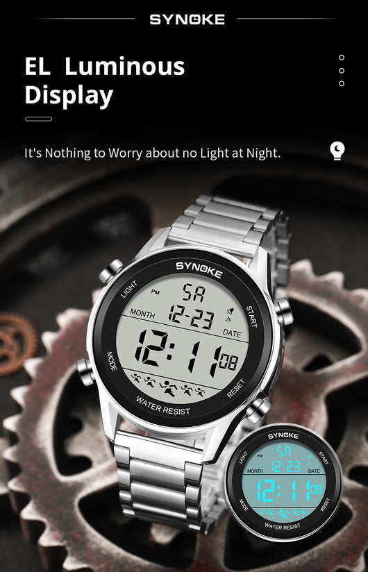 Reloj Deportivo Digital Acero Inoxidable Pantalla Grande Resistente al Agua - Image 13