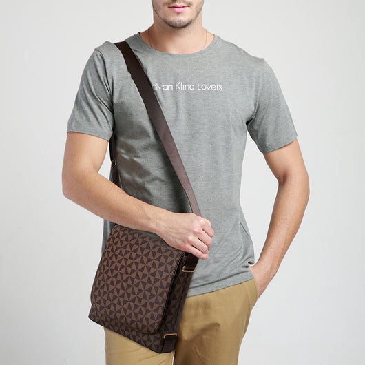 Bolsa de Hombro con Solapa Estilo Europeo y Americano para Hombre