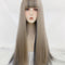 Peluca Larga Degradado Oro Azul Neblina - Cabello Sintético Premium