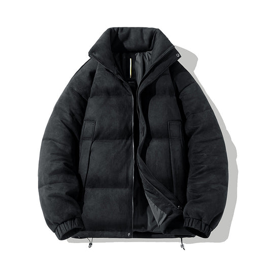 Chaqueta Corta de Plumas de Pato Blanco con Cuello Elevado y Ante - Image 15