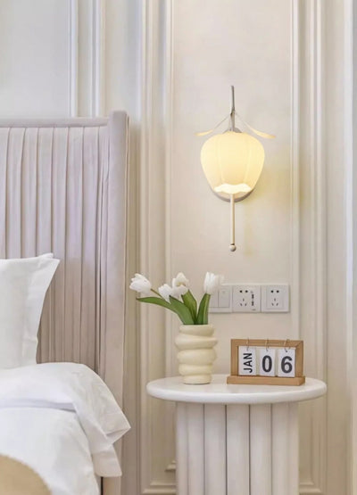 Lámpara de Pared Estilo Crema Flor de Orquídea para Mesita de Noche - Image 24