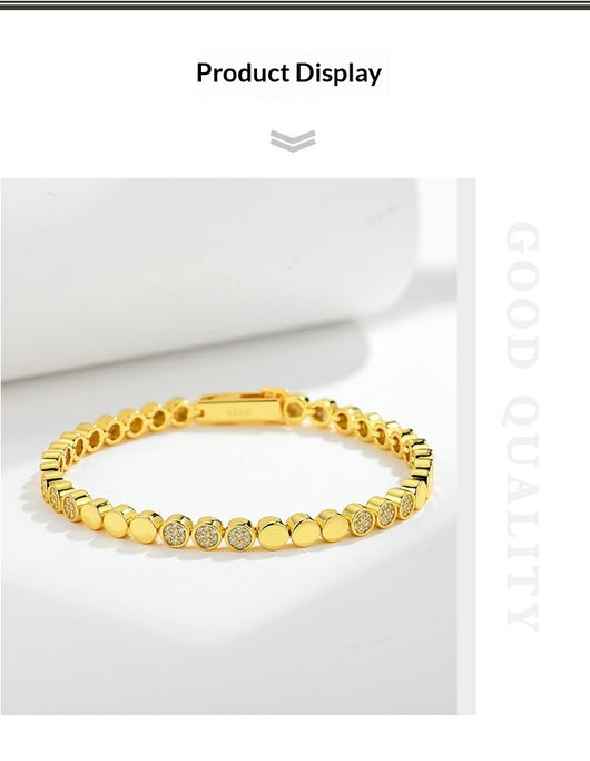 Pulsera de Moissanita Redonda Plateada en Oro - Diseño Burbuja Exclusivo para Mujer - Image 11