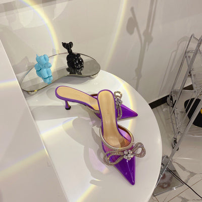 Sandalias de Tacón Stiletto con Moño de Cristales y Punta Afilada - Image 11