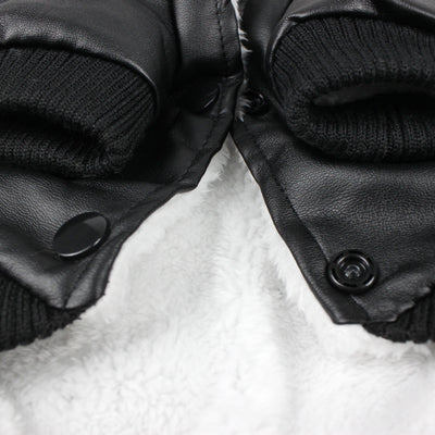 Abrigo de Cuero con Cuello de Piel para Perros - Otoño e Invierno - Image 9