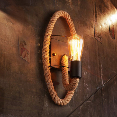 Lámpara de Pared Industrial Retro con Cuerda de Cáñamo - Image 5