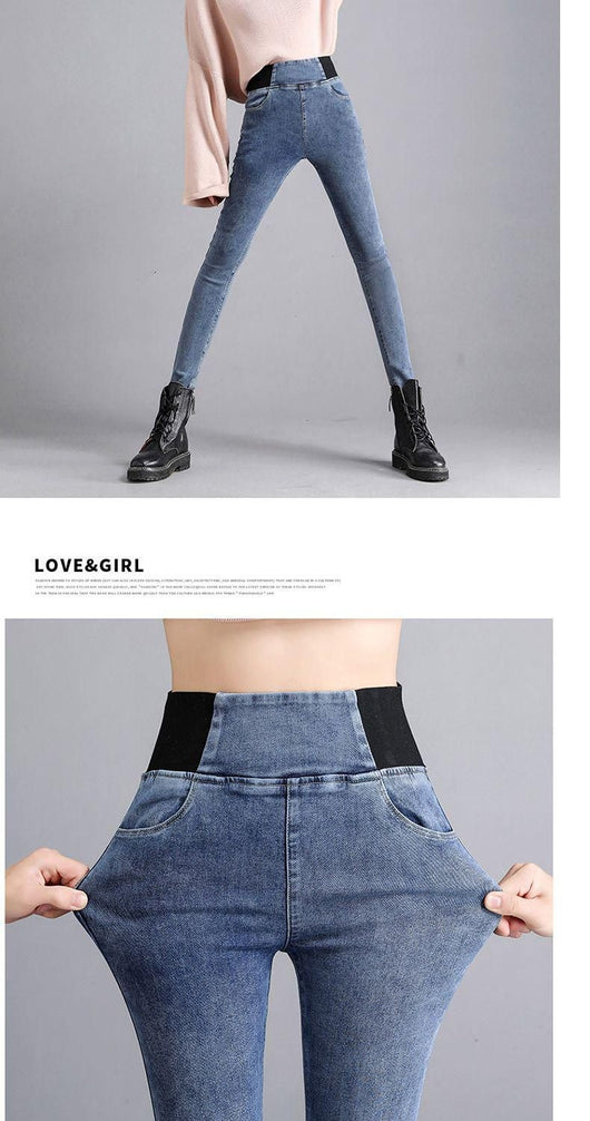 Jeans Skinny de Cintura Alta con Forro Polar Cálido y Cintura Elástica - Image 23