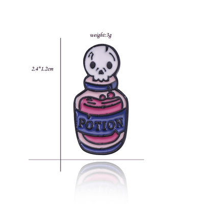 Broche Calavera Bruja con Poción y Vela - Estilo Punk Gótico - Image 9