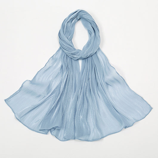 Pañuelo de Seda Chiffon Transpirable Efecto Anti-Arrugas Colores Lisos - Image 23