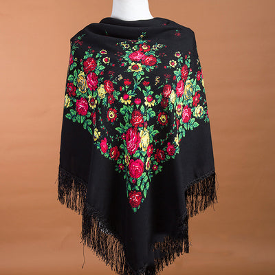 Foulard Cuadrado Étnico con Flecos - Abrigo Cálido y Elegante - Image 10