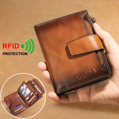 Billetera de Cuero para Hombre con Protección Antirrobo y Monedero - Image 9