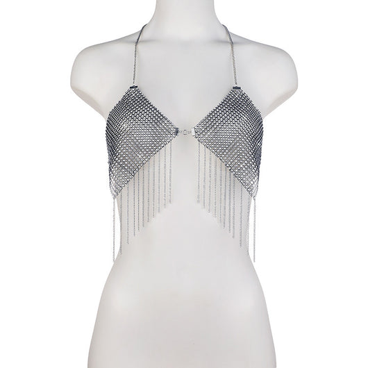 Collar Pecho Metálico con Lentejuelas Brillante para Mujer - Image 6