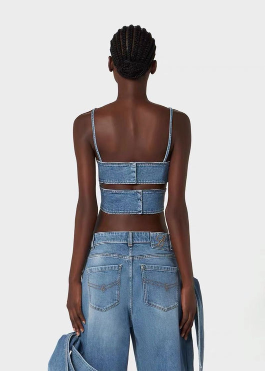 Top Bandeau Denim Corto con Moño - Diseño Sexy y Fresco - Image 14