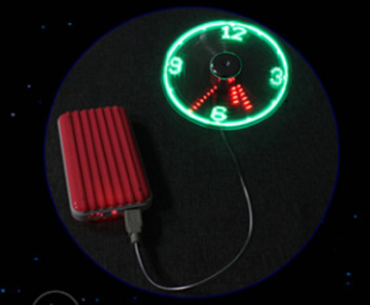 Ventilador USB Mini Flexible con Reloj LED y Luz Ajustable - Image 5