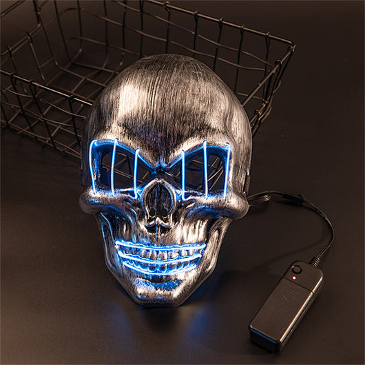 Máscara Luminosa Calavera y Tibias Cruzadas con Luz Fría para Fiestas - Image 9