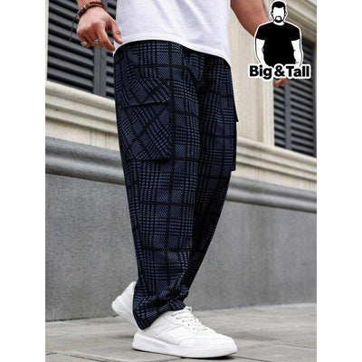 Pantalón de Talla Grande para Hombre con Estampado Escocés y Cintura Ajustable - Image 10