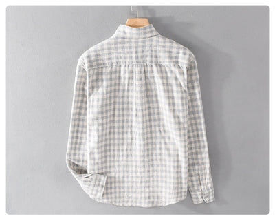 Camisa Cuadros Japonesa Manga Larga para Hombre - Estilo Casual y Versátil - Image 12