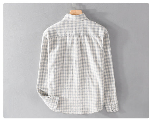 Camisa Cuadros Japonesa Manga Larga para Hombre - Estilo Casual y Versátil - Image 12