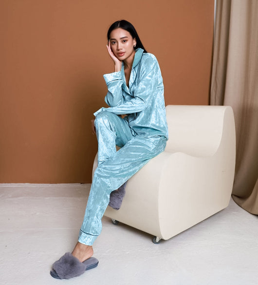 Pijama de Terciopelo Verde Diamondmax para Mujer - Image 44