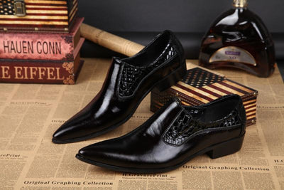 Zapatos Oxford Puntiagudos de Cuero Brillante - Estilo Británico Moderno para Hombre - Image 12