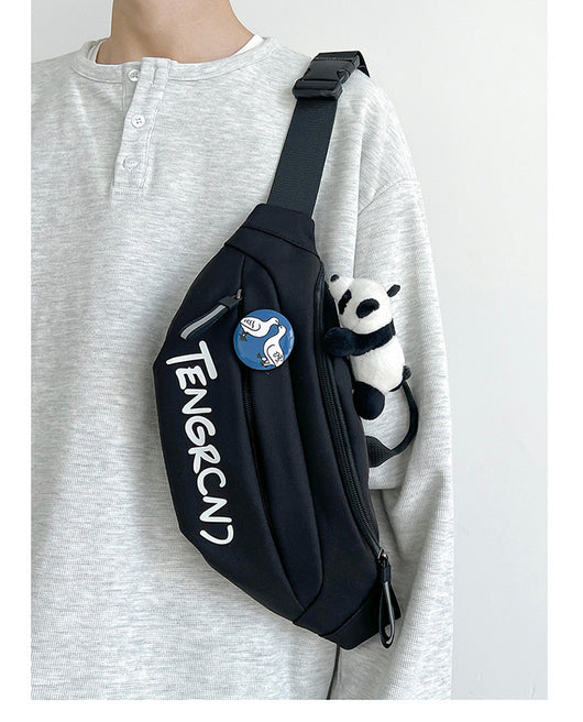 Bolsa Pecho Hombre Estilo Japonés Crossbody Deportiva con Compartimentos Cargo - Image 18
