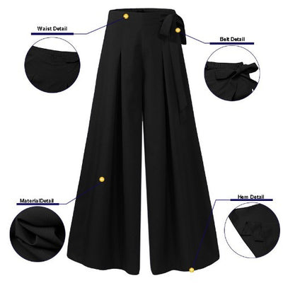 Pantalón Ancho de Algodón y Lino - Cintura Alta Suelta y Cómoda - Image 3