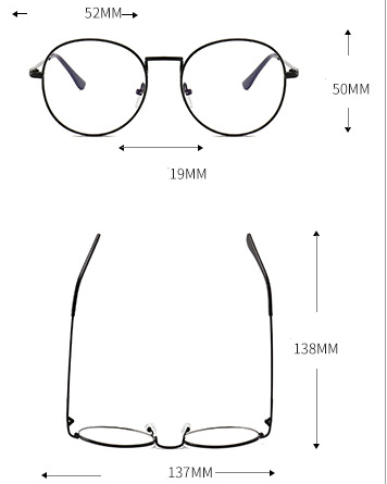Gold round-frame anti-blue light glasses with clear resin lenses on a gray textured surface next to a notebook. - Image 8