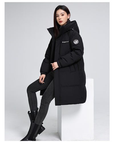 Chaqueta Acolchada Larga para Mujer Talla Grande Suelta y Cálida - Image 15