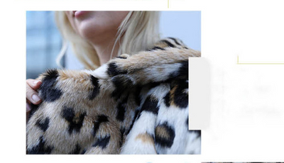 Abrigo de Piel de Visón Estampado Leopardo con Capucha para Mujer - Image 3