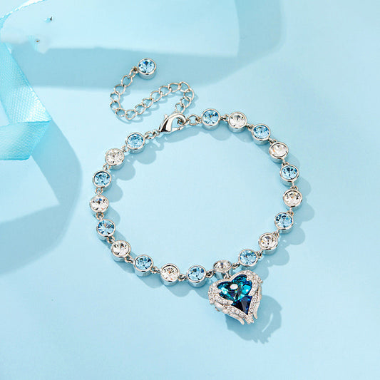 Pulsera del Corazón Oceánico - Diseño Minimalista y Elegante