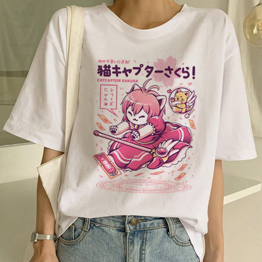 Playera Pareja a Juego con Estampado Divertido de Gatos - Unisex Manga Corta Tendencia - Image 4